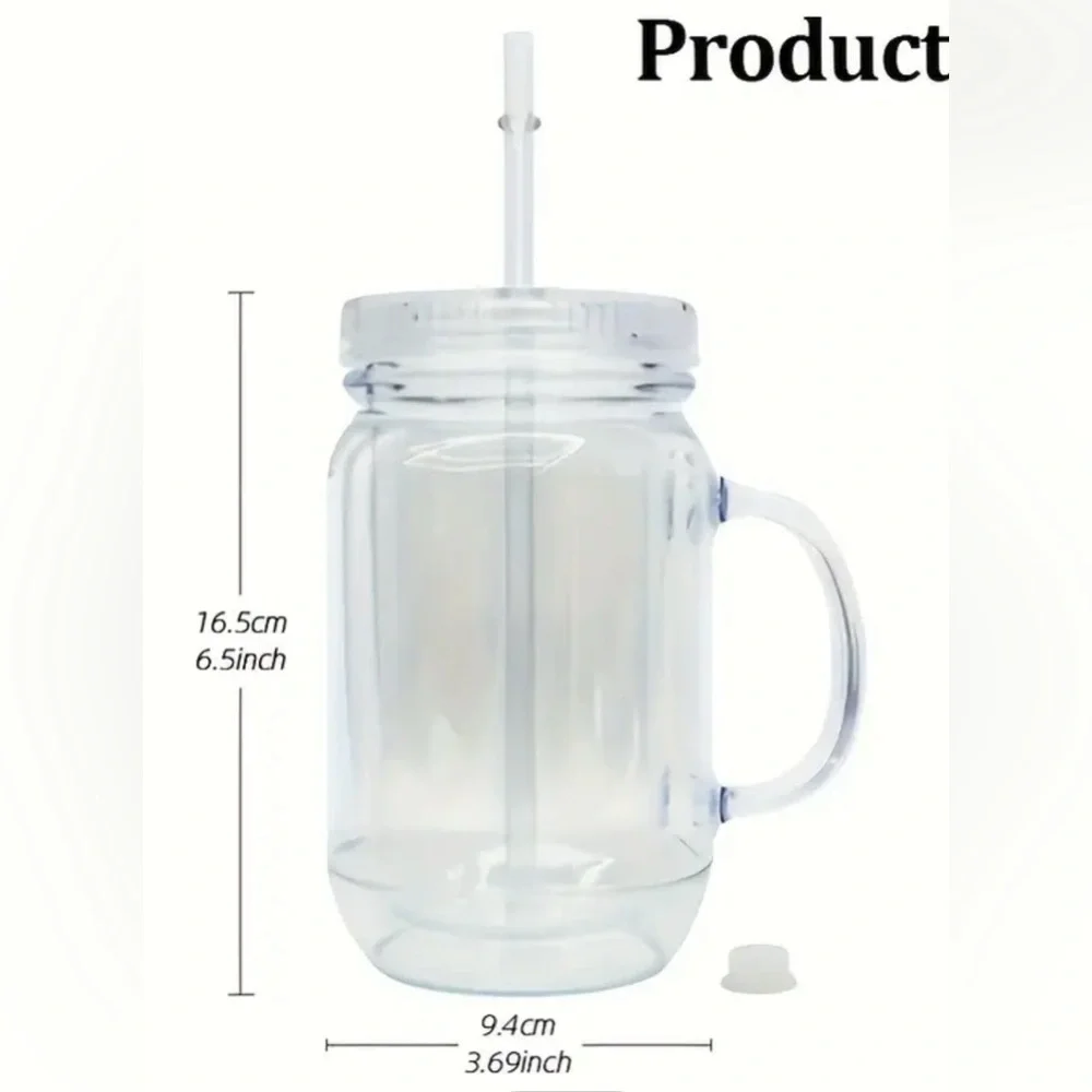 20 oz Acrylic Double-Walled Mason Jar Tumbler for CUSTOM Snow Globe Tumbler - Picture 2 of 2